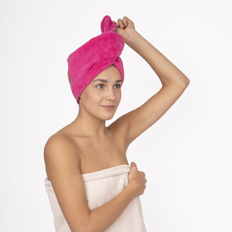 MOMO WAY Turbante de baño rosa | toalla tucan