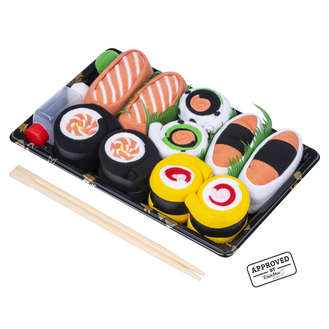 Juego de 5x calcetines Colorful SOXO sushi en una caja