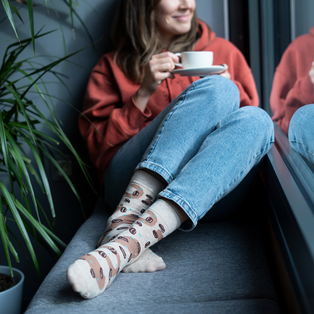 Calcetines de mujer SOXO | Café en café con leche | idea de regalo perfecta