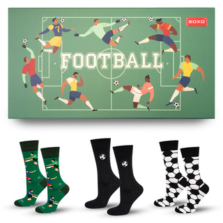 Calcetines de colores para hombre SOXO Football - 3 pares