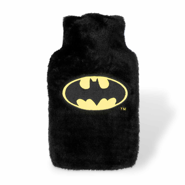Botella de agua caliente negra Calentador SOXO en una funda de felpa Idea de regalo BATMAN GRANDE 1.8l