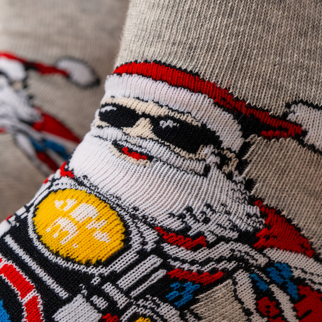 Calcetines Papá Noel Motociclista Travieso de 3 pares