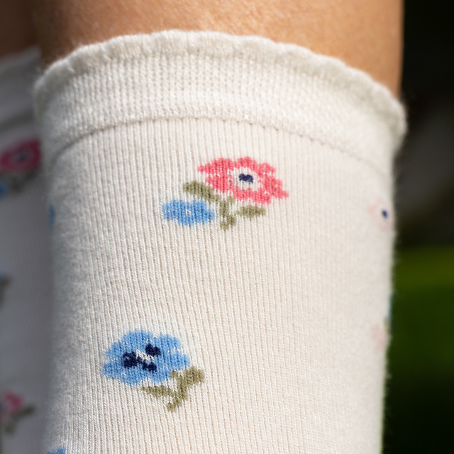 Calcetines de Bambú con Estampado Floral