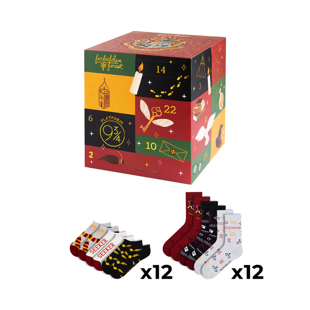 Caja de regalo con calcetines Harry Potter 24-pack