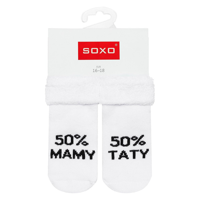 Calcetines de bebé SOXO blancos con inscripciones