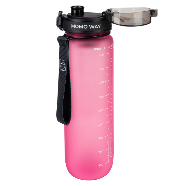 MOMO WAY Botella de agua rosa oscuro | ideal para viajes | BPA free | Tritan