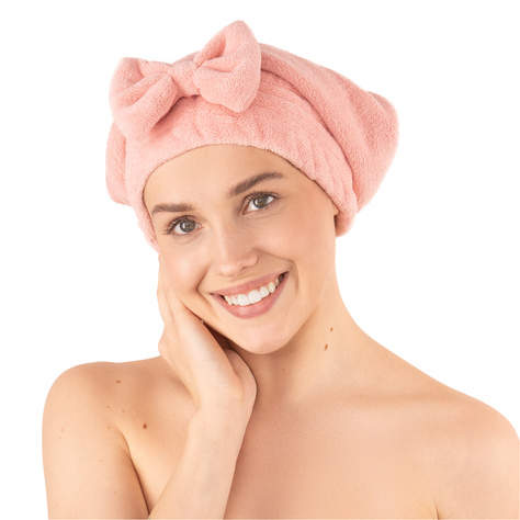 MOMO WAY turbante de baño rosa con lazo | toalla 