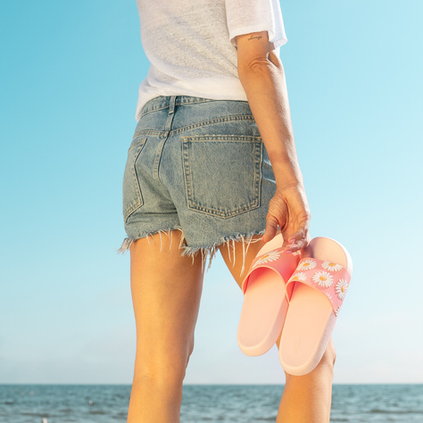 Chanclas de playa para mujer y hombre.SOXO margaritas | Perfecto para unas vacaciones en la playa y una piscina | Goma