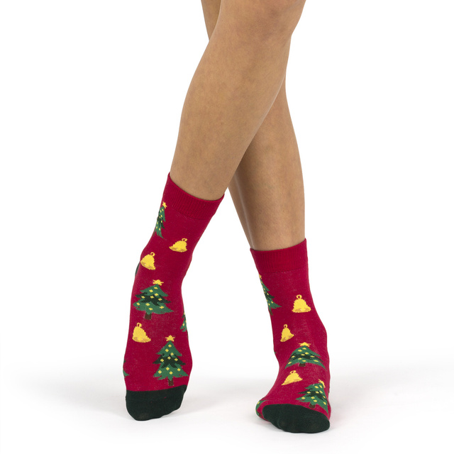 Juego de 4 calcetines de mujer Soxo | Casa de Navidad | regalo para ella | Navidad | coloridos calcetines alegres