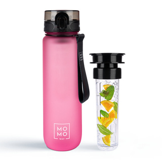 MOMO WAY Botella de agua rosa oscuro | ideal para viajes | BPA free | Tritan