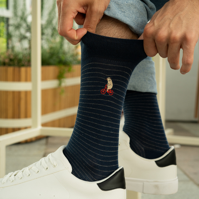 Calcetines de ciclismo SOXO para hombre con forma de carpincho - 2 