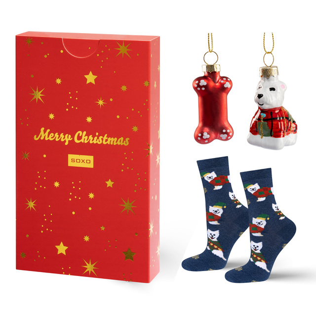 Conjunto de calcetines Soxo para hombre y mujer y adornos de Navidad