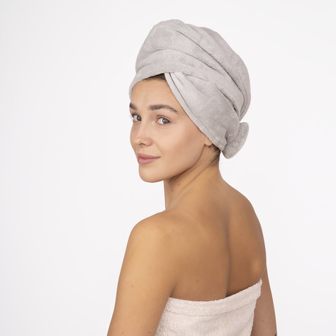  MOMO WAY turbante de baño gris | toalla 