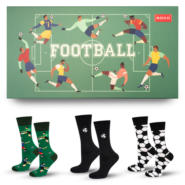 Calcetines de colores para hombre SOXO Football - 3 pares 