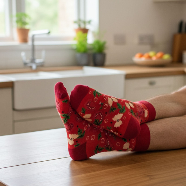 Calcetines de hombre | Sopa de tomate SOXO GOOD STUFF para mujer en lata, colorida como regalo para él | para ella