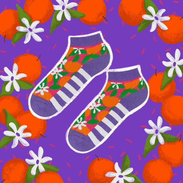 Calcetines coloridos de mujer SOXO, divertidas naranjas.