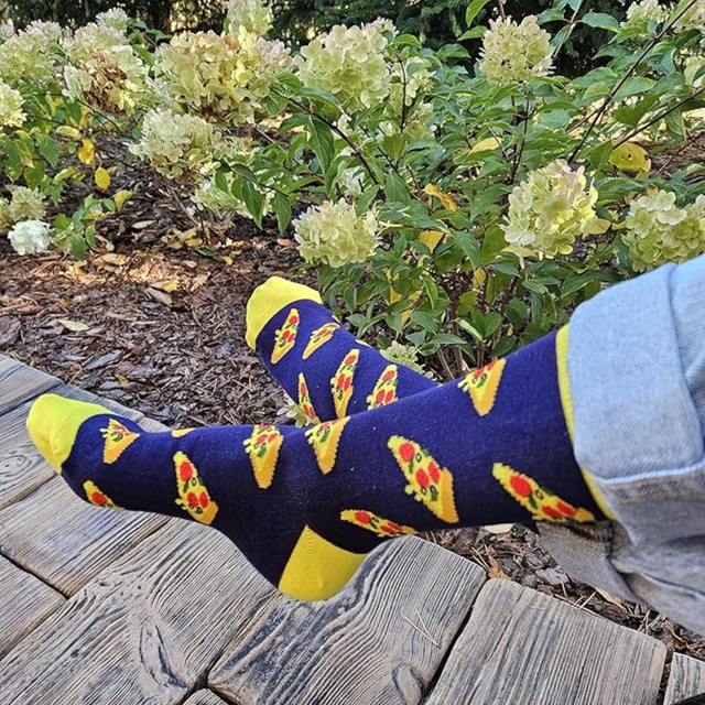 Coloridos calcetines SOXO para hombre y mujer con pizza en una caja | regalo para un hombre | regalo para mujer