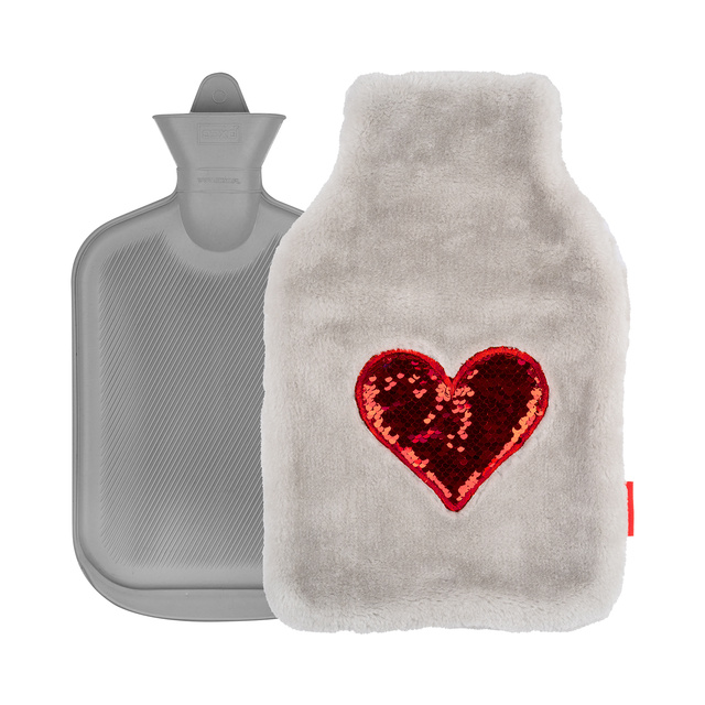 Bolsa de agua caliente corazón SOXO gris1,8 L