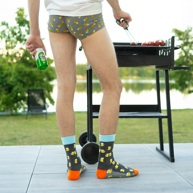 Calcetines coloridos SOXO GOOD STUFF para hombre, divertida cerveza enlatada