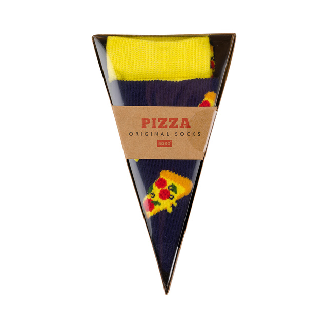 Coloridos calcetines SOXO para hombre y mujer con pizza en una caja | regalo para un hombre | regalo para mujer