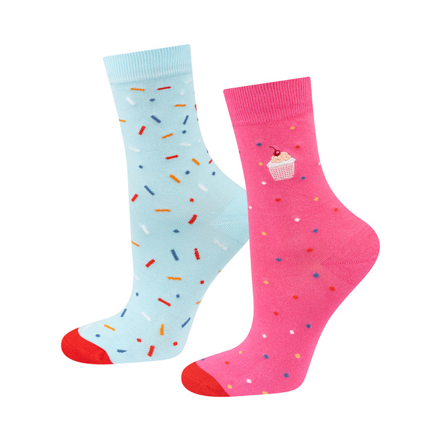 Calcetines luminosos de mujer SOXO cupcake en pack - 2 Pares