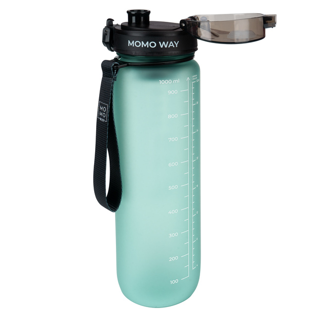 MOMO WAY Botella de agua verde claro | ideal para viajes | BPA free | Tritan