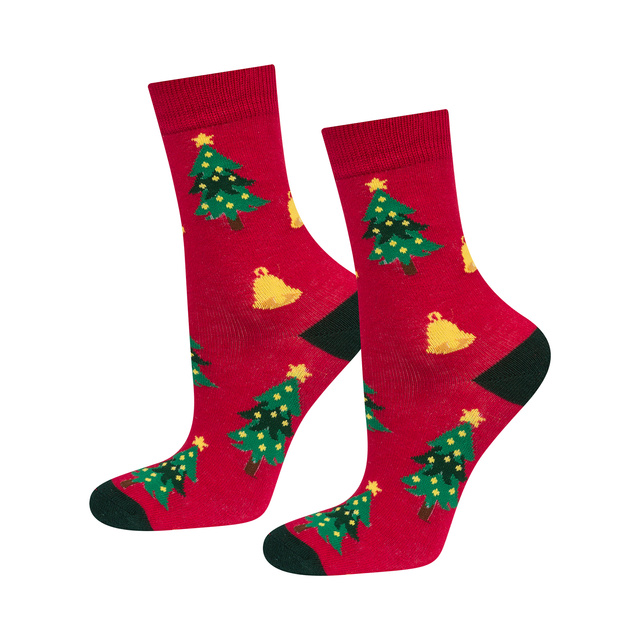 Juego de 4 calcetines de mujer Soxo | Casa de Navidad | regalo para ella | Navidad | coloridos calcetines alegres