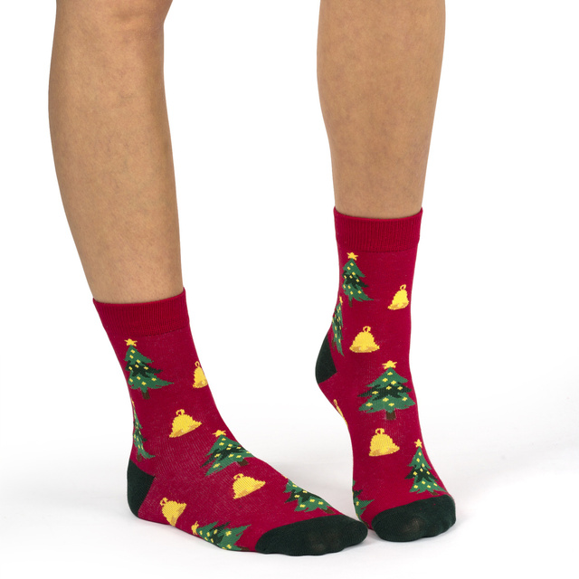 Juego de 4 calcetines de mujer Soxo | Casa de Navidad | regalo para ella | Navidad | coloridos calcetines alegres