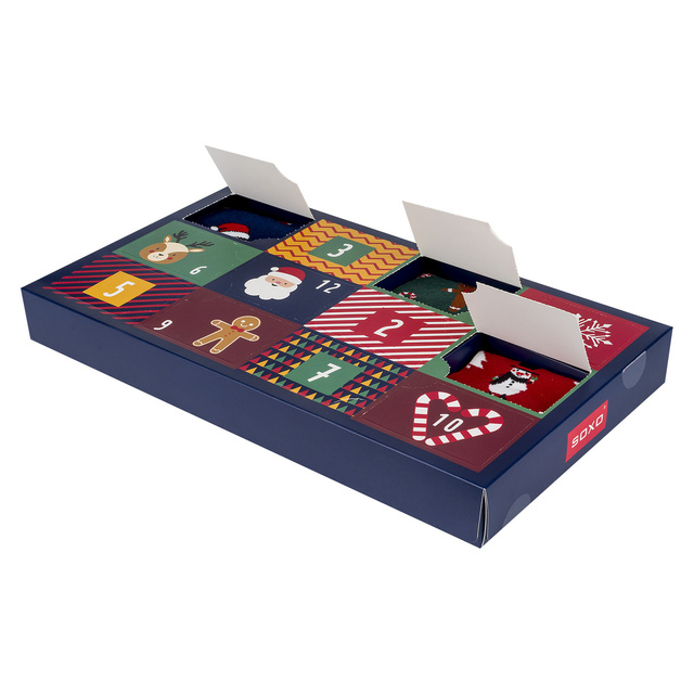 calendario de adviento | regalo de navidad | Mikolajki | para él | Juego de 6 calcetines SOXO GOOD STUFF de color para hombre