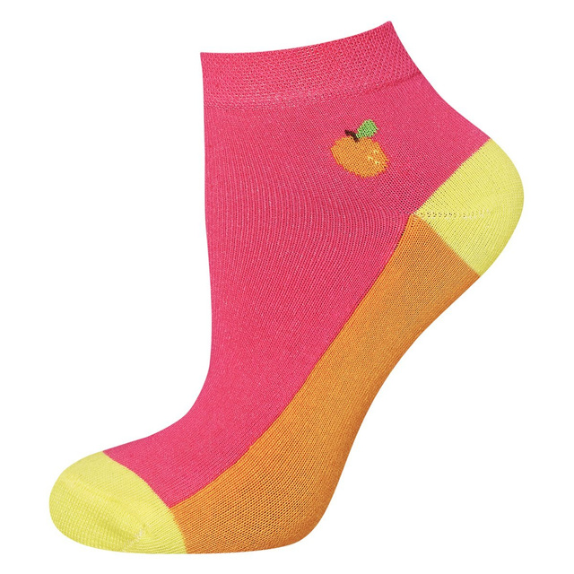 Juego de 2 calcetines tobilleros SOXO de colores para mujer con frutas