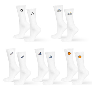 Calcetines blancos de hombre SOXO con bordado - 5 pares