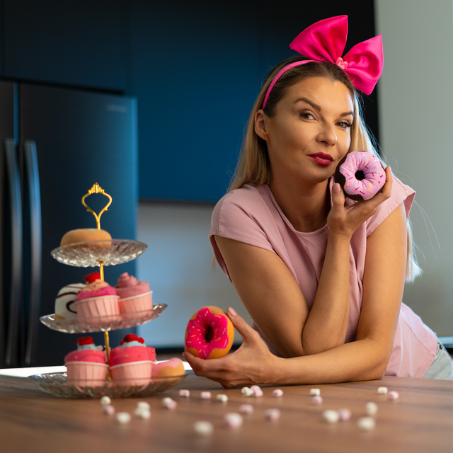 Juego de 2 calcetines Soxo Donut para mujer en una caja | Perfecto para un regalo | divertido y feliz | rosa