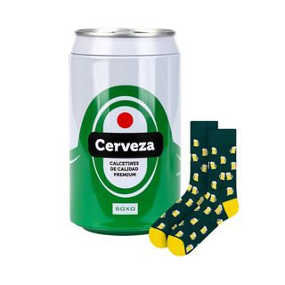 SOXO GOOD STUFF calcetines de hombre de colores | cerveza enlatada | regalo para un hombre