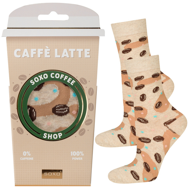 Calcetines de mujer SOXO | Café en café con leche | idea de regalo perfecta