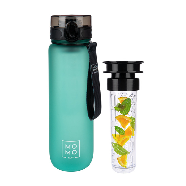 MOMO WAY Botella de agua verde | duradera y práctica | BPA free | Tritan