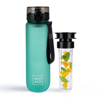 MOMO WAY Botella de agua verde | duradera y práctica | BPA free | Tritan