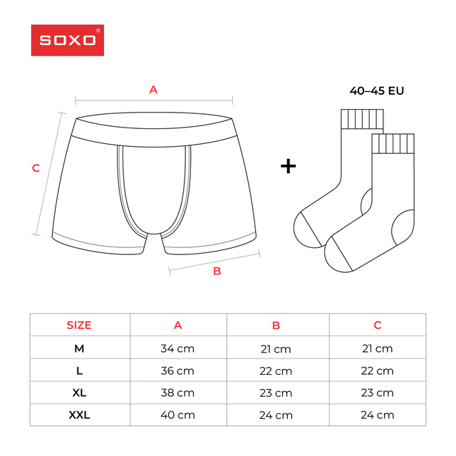 Set de bóxers y calcetines SOXO para hombre, un regalo de algodón para él