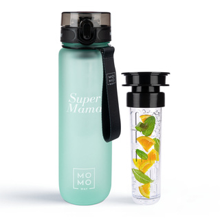MOMO WAY Botella de agua verde claro | ideal para viajes | BPA free | Tritan