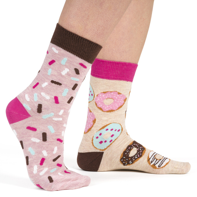 Set de 5x SOXO coloridos calcetines de mujer con pizza