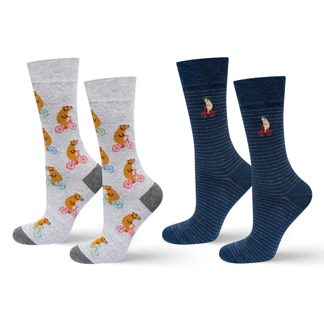 Calcetines de ciclismo SOXO para hombre con forma de carpincho - 2 