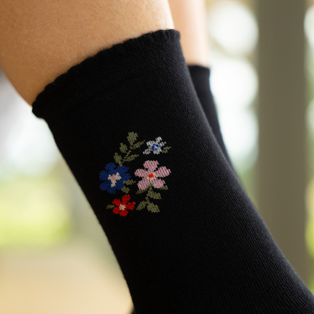 Calcetines de Bambú con Estampado Floral