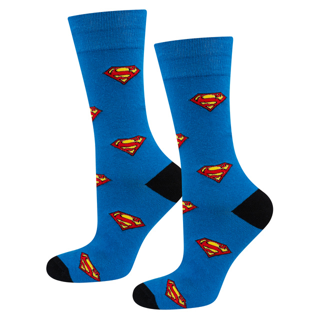 Juego de 1 calcetines de colores SOXO Superman y 1 pantuflas de Superman para hombre