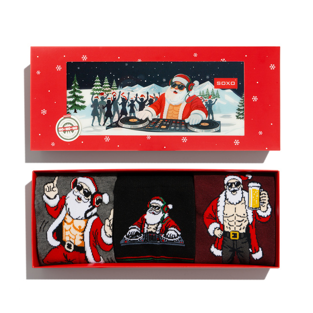 Calcetines Papá Noel Travieso DJ pack de 3 pares