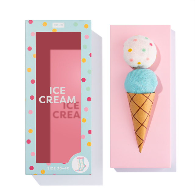 Calcetines SOXO de mujer | Helado en una caja | Gran idea de regalo