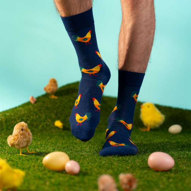 Calcetines SOXO de hombre con huevo y gallo en un paquete - 2 pares