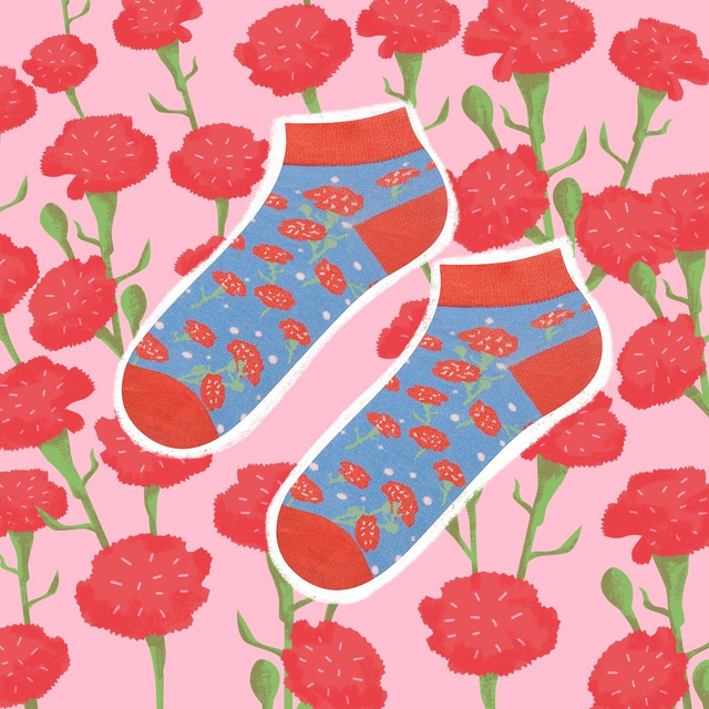 Calcetines coloridos de mujer SOXO, calcetines de algodón, amapolas