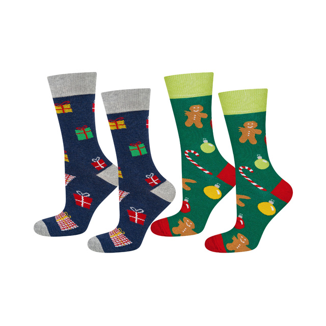Juego de 2x calcetines navideños de algodón para hombre SOXO GOOD STUFF de colores