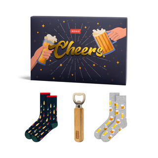 Set de calcetines para hombre SOXO Cheers – 2 pares y un abrebotellas