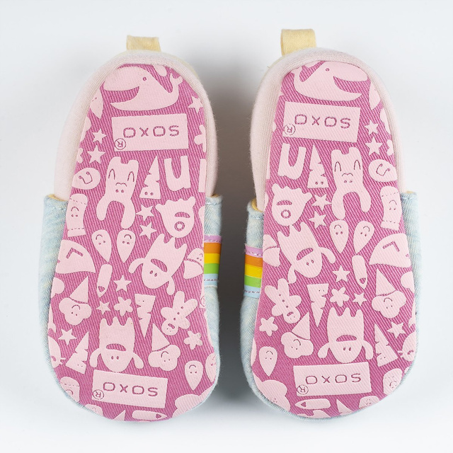 Zapatillas de bebé SOXO azul con sol y nube