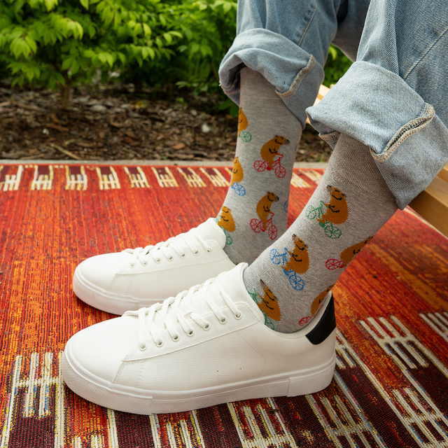 Calcetines de ciclismo SOXO para hombre con forma de carpincho - 2 